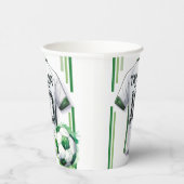 グリーンサッカースポーツボーイジャージー子供の誕生日パーティー 紙コップ (右)