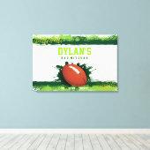 グリーンサッカーバー（ユダヤ教の）バル・ミツバーサインインメモリーボード キャンバスプリント (インサイチュ (ウッドフロア))