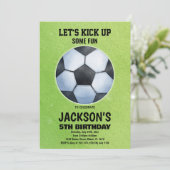 グリーンサッカーフロアサッカー誕生日招待状 招待状 (スタンド正面)