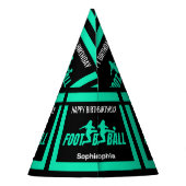 グリーンサッカープレーヤーガール誕生日ガールチーム パーティーハット (裏面)