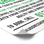 グリーンサッカーヘルメットフットボールキャンプズ広告ズ ポスター (角)