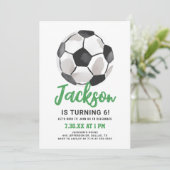 グリーンサッカーボーイ誕生日招待状 招待状 (スタンド正面)