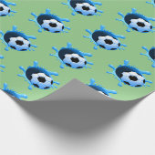 グリーンサッカーボール誕生日包み紙 ラッピングペーパー (角)