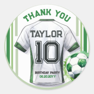 グリーンサッカーポーツボーイジャージ子供の誕生日 ラウンドシール