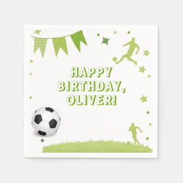 グリーンサッカー誕生日パーティナプキンテーブルディカース スタンダードカクテルナプキン