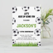 グリーンサッカー誕生日パーティーへの招待 招待状 (スタンド正面)