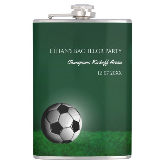 グリーンサッカー誕生日/バチュラーパーティ フラスク (正面)