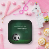 グリーンサッカー誕生日/バチュラーパーティ ペーパープレート (パーティー)