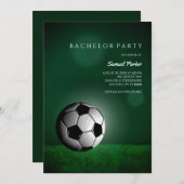 グリーンサッカー誕生日/バチュラーパーティ 招待状 (正面/裏面)