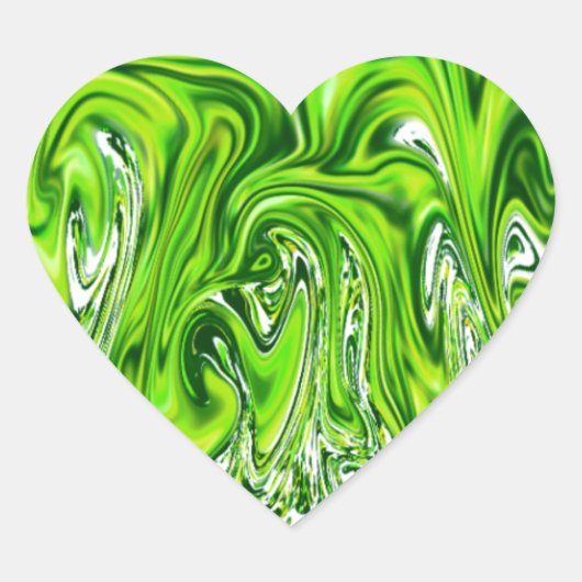 グリーンサテン&グリッツ封筒用シールまたはシール ハートシール (正面)