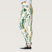 グリーンサニーイエロースカイブルーシームレスパターン レギンス (左)