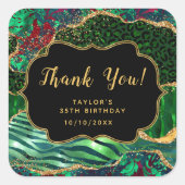 グリーンサファリアゲート誕生日サンキュー スクエアシール (正面)