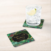 グリーンサファリアゲート誕生日 スクエアペーパーコースター (インサイチュ)