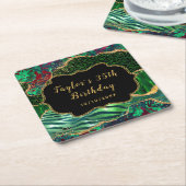 グリーンサファリアゲート誕生日 スクエアペーパーコースター (アングル)