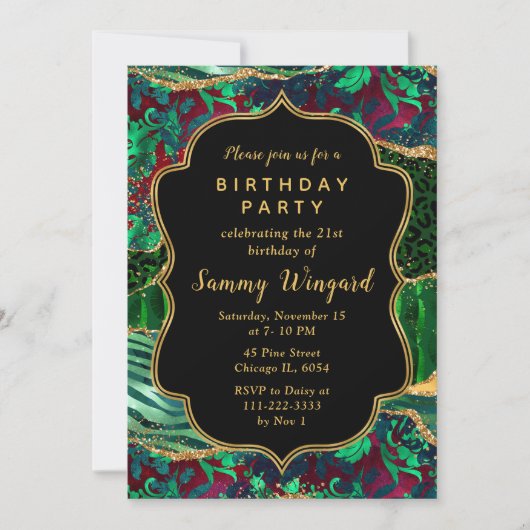 グリーンサファリアゲート誕生日 招待状 (正面)