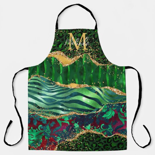 グリーンサファリアニマルプリントゲート エプロン (正面)