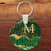 グリーンサファリアニマルプリントゲート キーホルダー (正面)