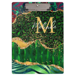 グリーンサファリアニマルプリントゲート クリップボード