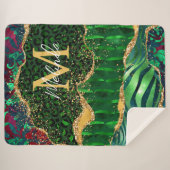 グリーンサファリアニマルプリントゲート シェルパブランケット (正面(横))