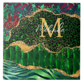 グリーンサファリアニマルプリントゲート タイル