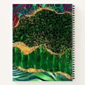 グリーンサファリアニマルプリントゲート ノートブック (裏面)