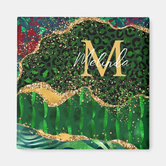 グリーンサファリアニマルプリントゲート マグネット (正面)