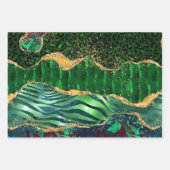 グリーンサファリアニマルプリントゲート ラッピングペーパーシート (正面3)