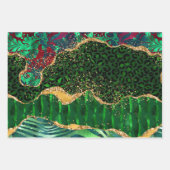 グリーンサファリアニマルプリントゲート ラッピングペーパーシート (正面)