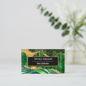 グリーンサファリジャングルアニマルプリントアゲート 名刺 (スタンド正面)