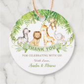 グリーンサファリジャングルアニマルベビーシャワー誕生日 フェイバータグ (正面)