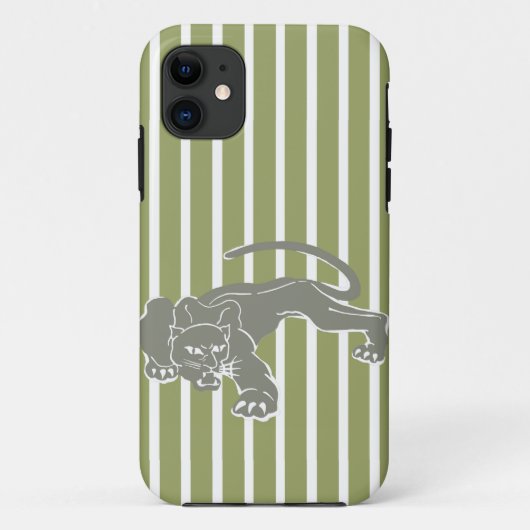 グリーンサファリストライプーとヒョウ Case-Mate iPhoneケース (裏面)