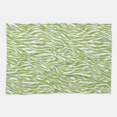 グリーンサファリゼブラ動物の結婚前お披露目パーティー キッチンタオル (横)