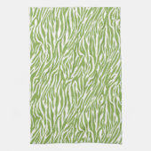 グリーンサファリゼブラ動物の結婚前お披露目パーティー キッチンタオル (縦)