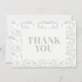 グリーンサファリトワールDジュウジャングルテーマベビーシャワー サンキューカード (正面)