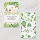 グリーンサファリフォレストジャングル動物おむつラッフル エンクロージャーカード (正面/裏面)