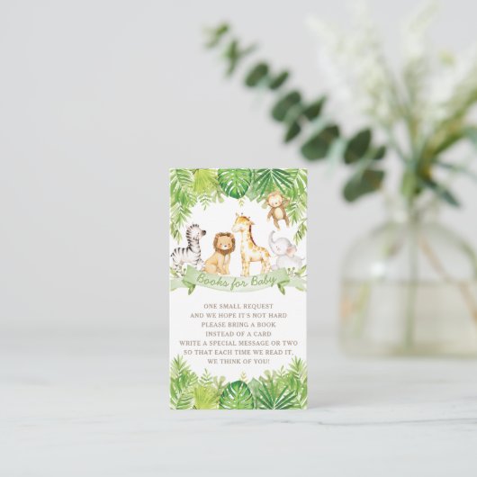 グリーンサファリフォレストジャングル動物の本ベビー エンクロージャーカード (スタンド正面)