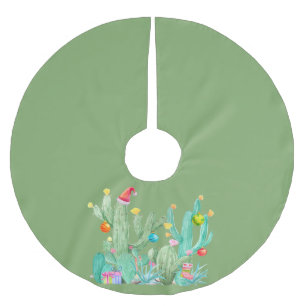 グリーンサボサボサボサザートクリスマスホリデー ブラッシュドポリエステルツリースカート