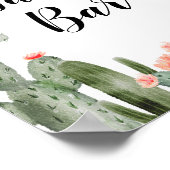 グリーンサボタコスバーブライダルシャワーピンクフローラ ポスター (角)