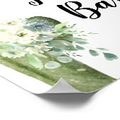 グリーンサボタコスバーブライダルシャワーフローラ標識 ポスター (角)