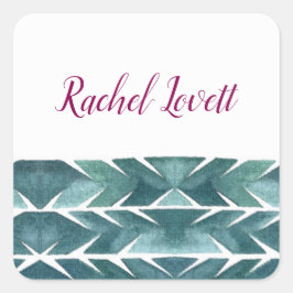 グリーンサボテンのテクスチャシール スクエアシール