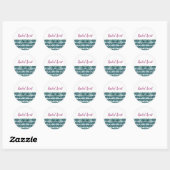 グリーンサボテンのテクスチャシール ラウンドシール (シート)