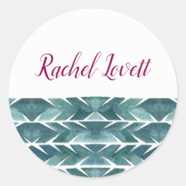 グリーンサボテンのテクスチャシール ラウンドシール