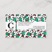 グリーンサボテンフローラ六角パターン水色 予約カード (裏面)