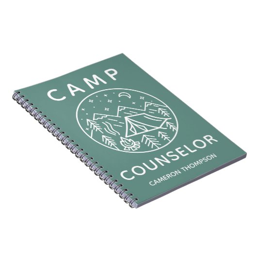 グリーンサマーパーソナライズされたキャンプカウンセラー ノートブック (右側)