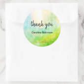 グリーンサンありがとうステッカー ラウンドシール (バッグ)