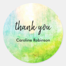 グリーンサンありがとうステッカー ラウンドシール