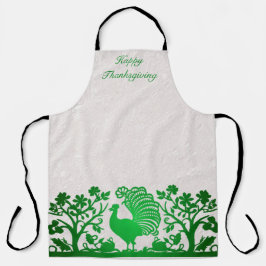 グリーンサンクスギビングトルコフローラエプロン エプロン