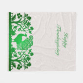 グリーンサンクスギビングトルコフローラフリースブランケット フリースブランケット (正面(横))