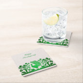 グリーンサンクスギビングトルコフローラ紙コースター スクエアペーパーコースター (インサイチュ)