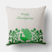 グリーンサンクスギビングトルコフローラ装飾用クッション クッション (裏面)